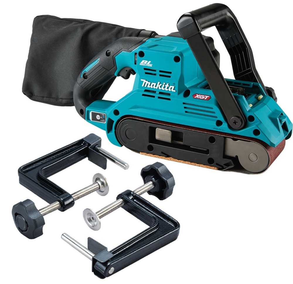 View Makita 40V max XGT Brushless Cordless 3 Inch x 21 Inch Belt Sander, AWS Capable (Bare Tool) & 2-Piece Clamper Set Bundle