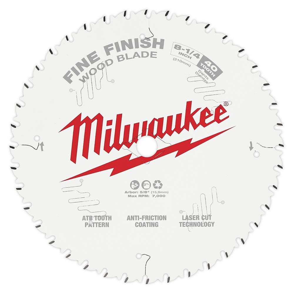 

Milwaukee 8-1/4 in. 40T Fine Finish Circular Saw Blade