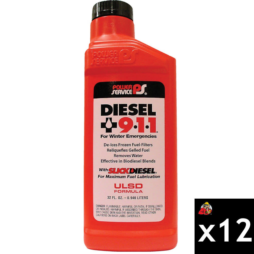 Power Service 9-1-1 Diesel 32 Oz Bottle Anti-Gel For Winter