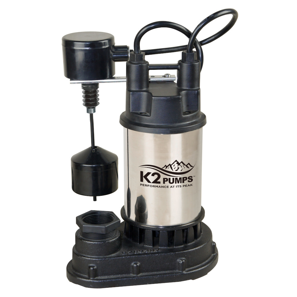 

K2 Pumps Sump Pump 1/2 HP Stainless Steel with Direct in Vertical Switch