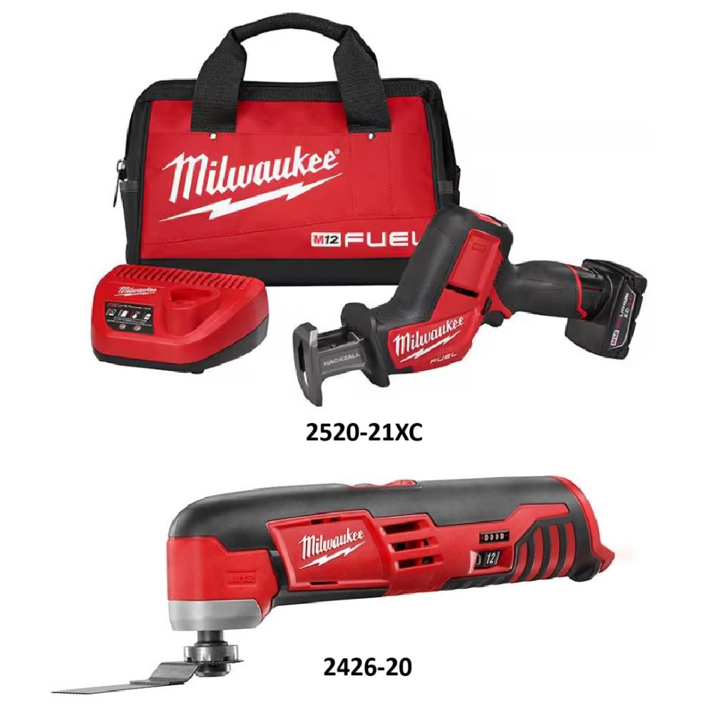 Milwaukee M12 Fuel Hackzall Reciprocating Saw Kit and Multi-Tool