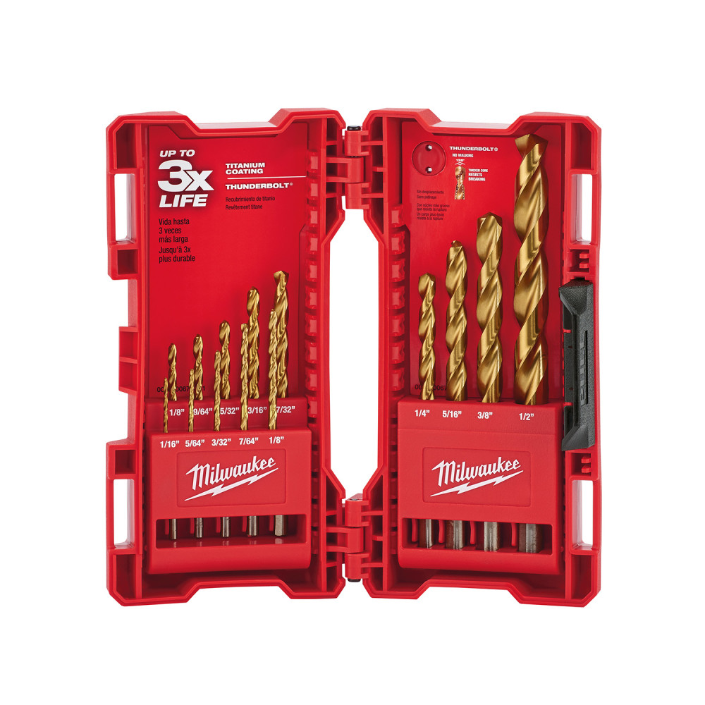 

Milwaukee 14-Piece Thunderbolt Titanium Coated Drill Bits