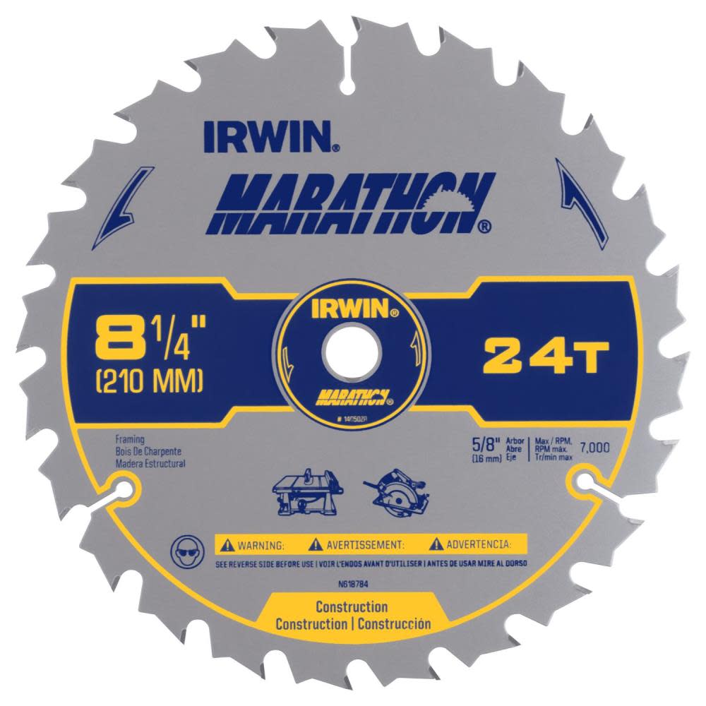 

Irwin SAW BLADE 8 1/4" 24T MARATHON CD