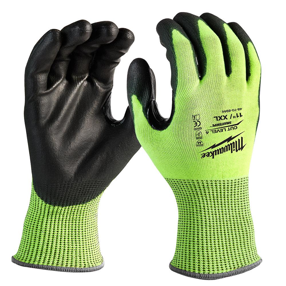 

Milwaukee High Visibility Cut Level 4 Polyurethane Dipped- XXL