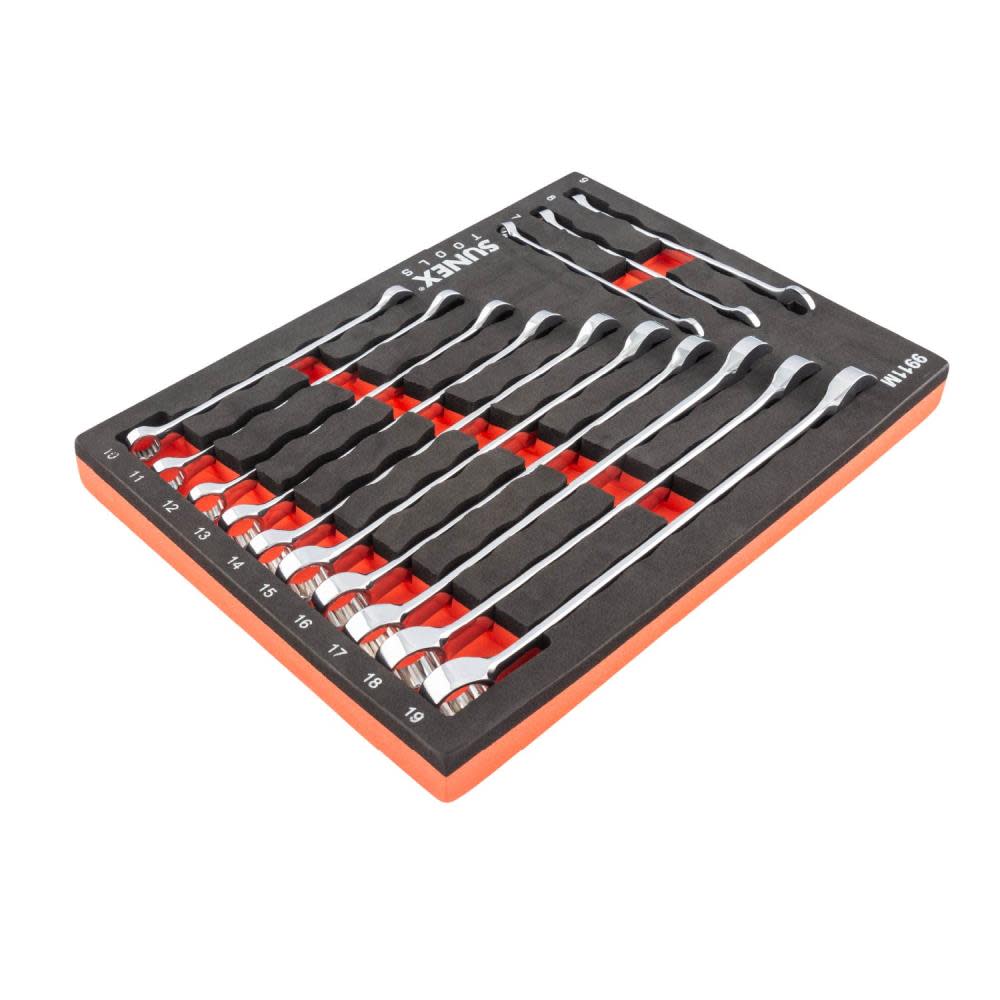 Sunex V-Groove Metric Wrench Set in EVA Foam 13pc 9911M - Acme Tools