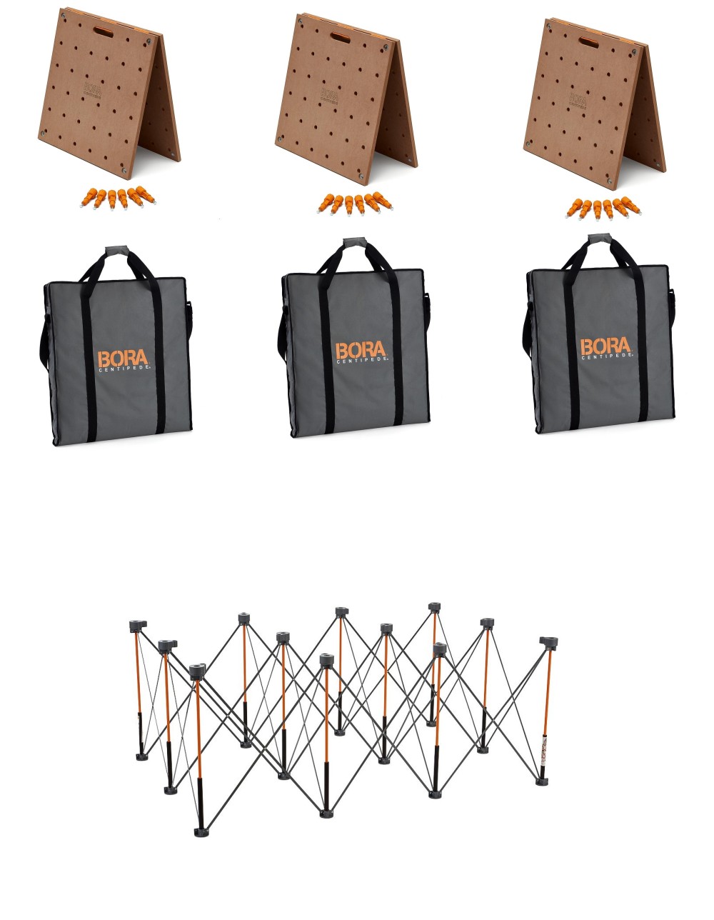 

Bora Portamate Centipede 4' x 6' Unit with Table Top 3pk and Carry Bag 3pk Bundle