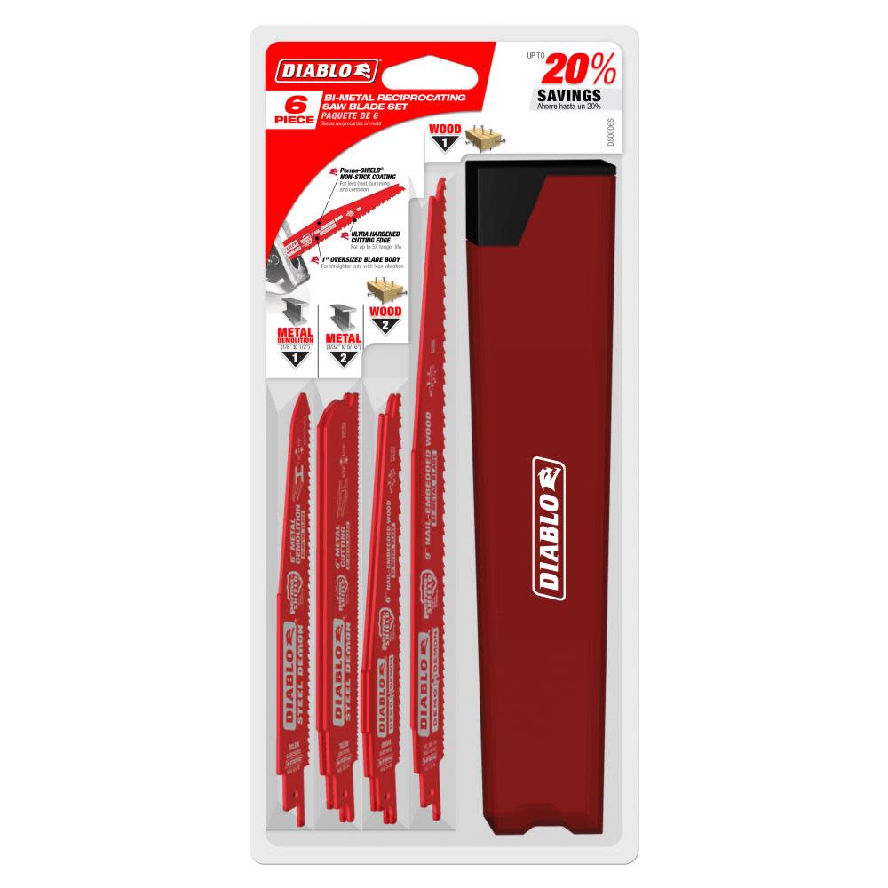 

Diablo Tools 6 pc Nail-Embedded Wood and Metal Cutting/Demolition Recip Set