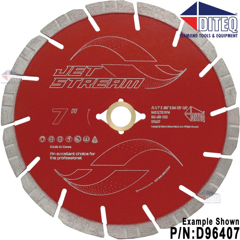 Diteq 7in Jet Stream Diamond Blades D96407 Acme Tools