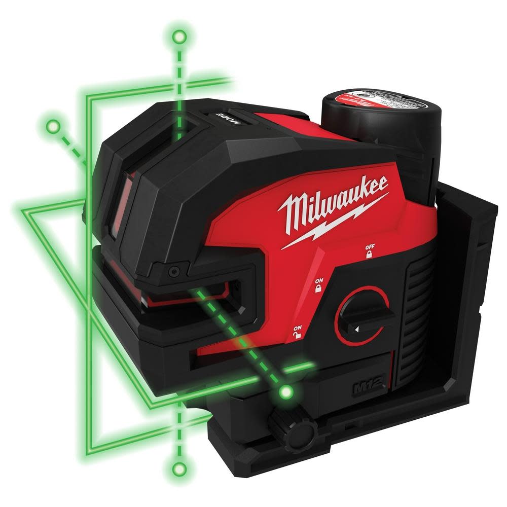 

Milwaukee M12 Green Cross Line & 4 Points Laser Kit