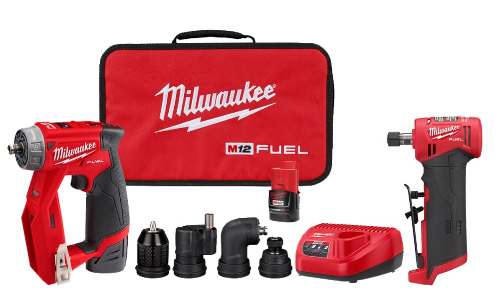 Milwaukee M12 FUEL Drill/Driver and Right Angle Die Grinder Kit 