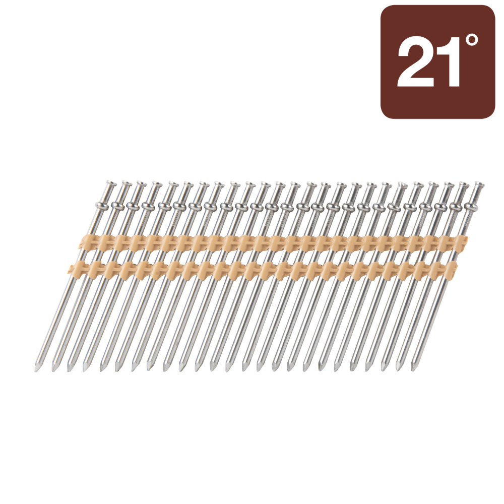 

Metabo HPT 3-1/2 Inch 21 Degree Plastic Strip Collated Duplex Nail | 50312-16D