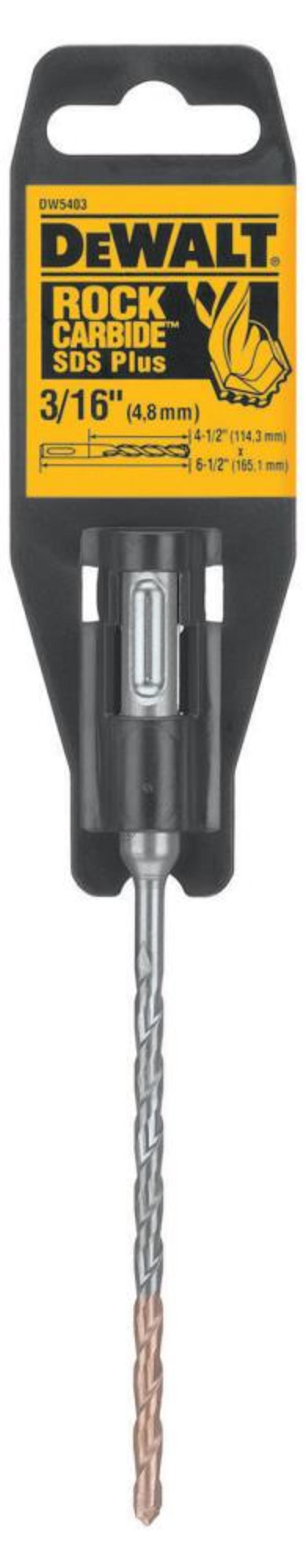 

DEWALT 3/16 In. x 4-1/2 In. x 6-1/2 In. Rock Carbide SDS+ Hammer Bit