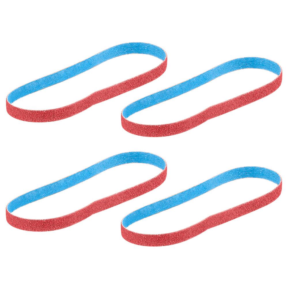 Milwaukee 3/8 Inch x 13 Inch 80 Grit Bandfile Belts  4 pack