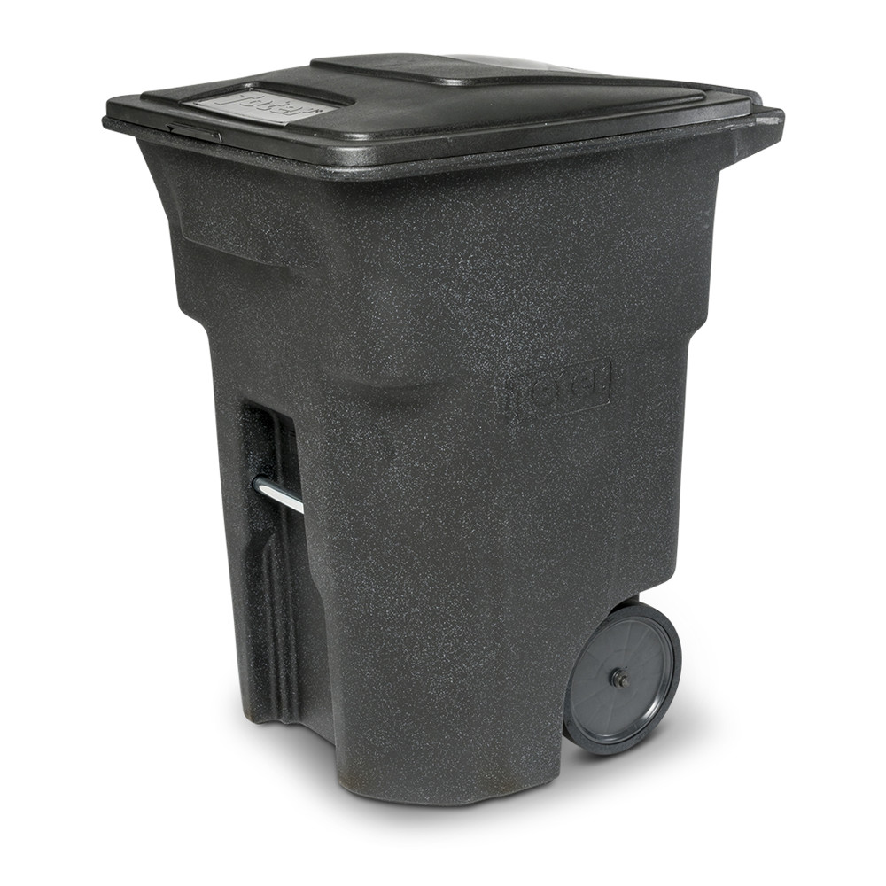 Toter 96 Gallon Trash Can with Smooth Wheels and Lid ANA9600BKS Acme