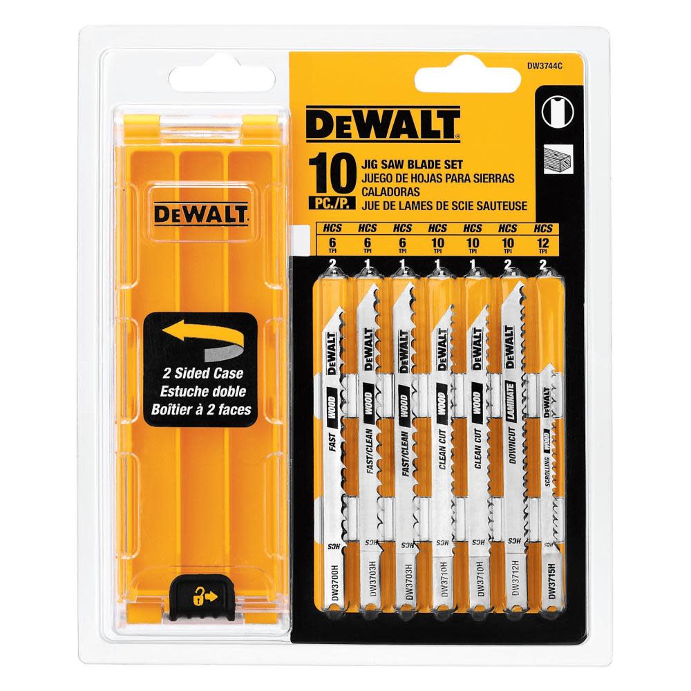 

DEWALT 10-Piece Assorted U-Shank Jig Saw Blade Set with Case