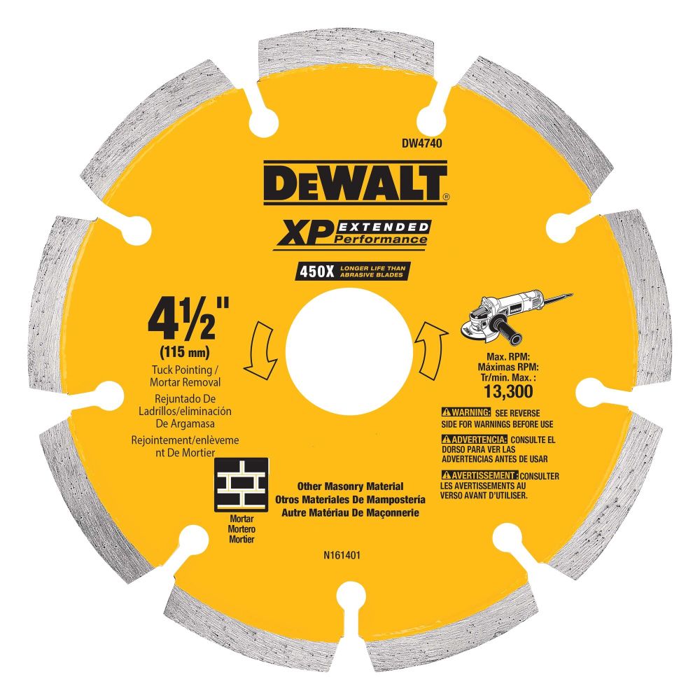 DEWALT 4-1/2-in x 0.250-in XP Tuck Point Blade DW4740 - Acme Tools