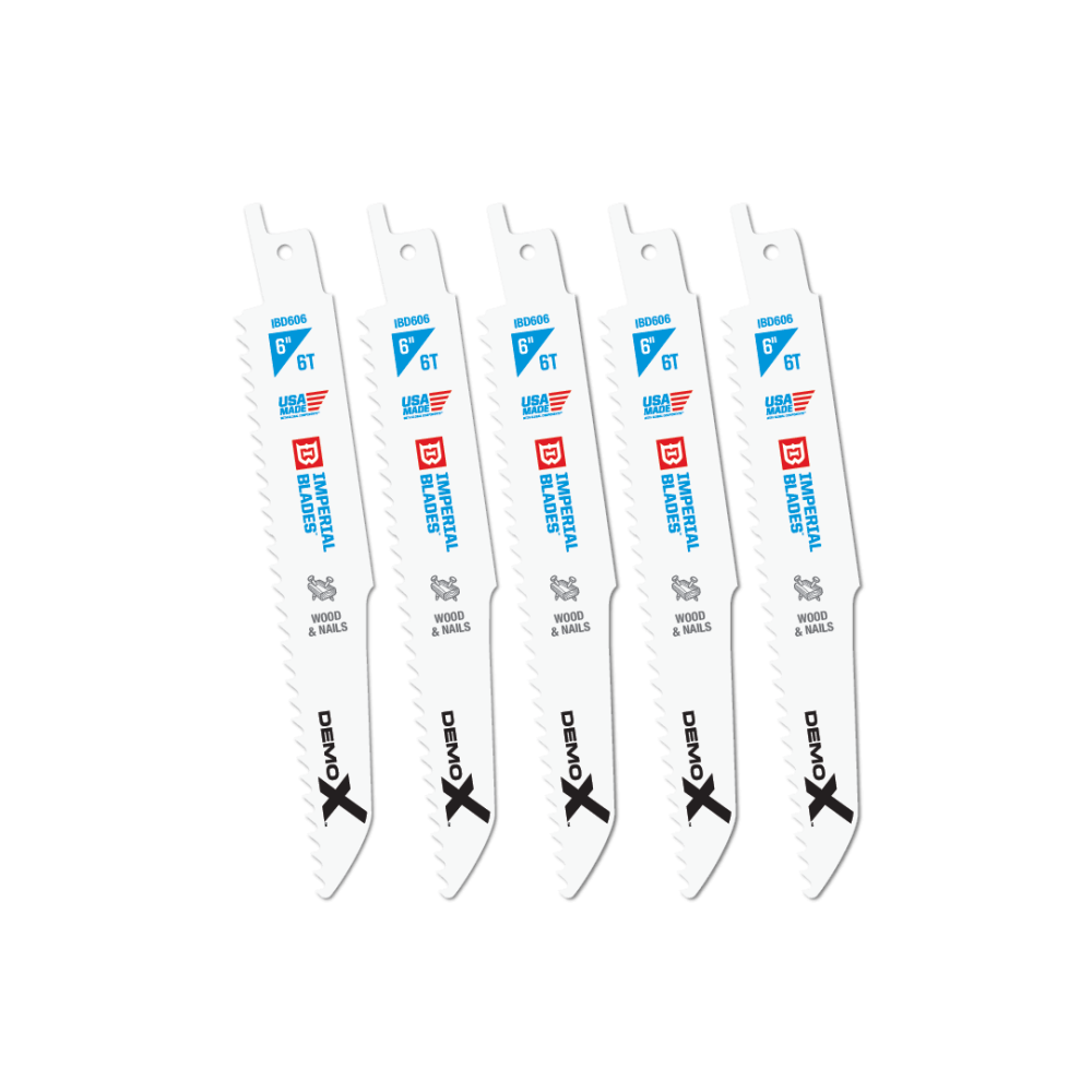 

Imperial Blades Demolition 6" 6 TPI Wood & Nails Reciprocating Blade 5PC