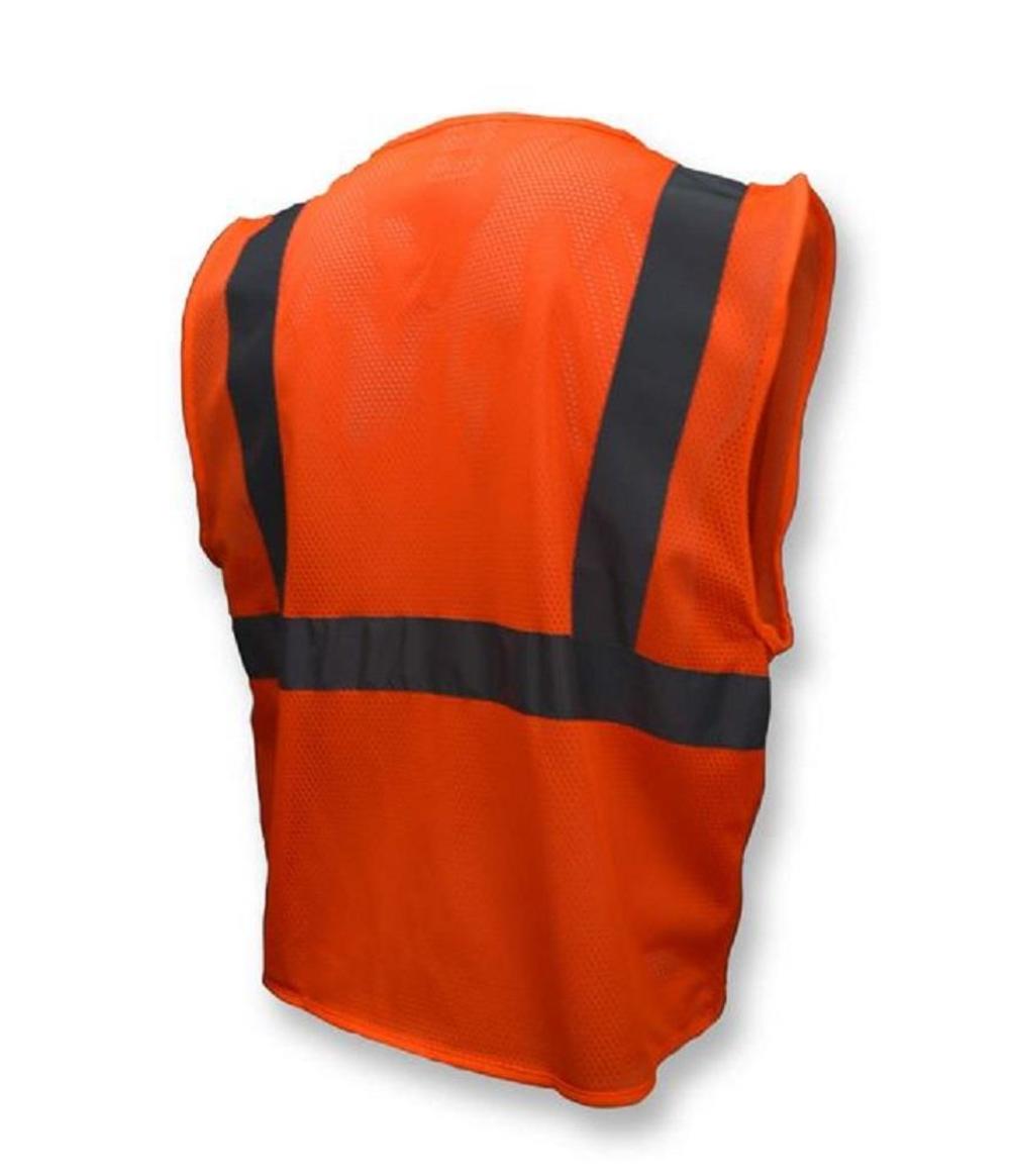 Orange Radians SV2ZOSL Polyester Solid Knit Economy Class 2 High Visibility Vest with Zipper Closure Large Orange Radians SV2ZOSL Polyester Solid Knit Economy Class 2 High Visibility Vest with Zipper Closure Large