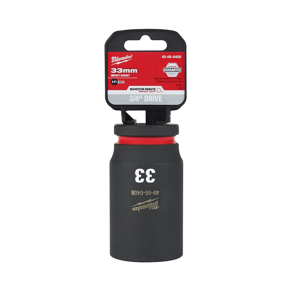 

Milwaukee SHOCKWAVE Impact Duty Socket 3/4" Drive 33MM Deep 6 Point