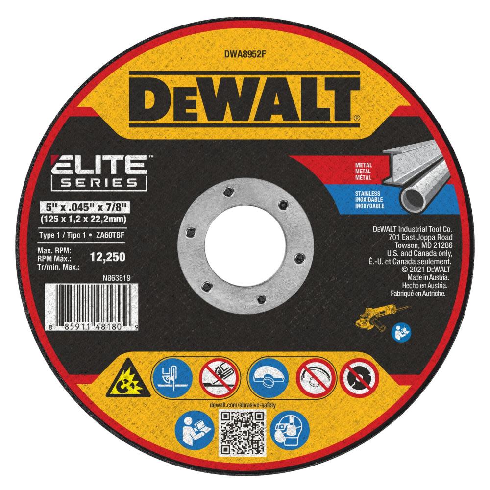 

DEWALT 5 x .045 x 7/8 T1 XP CER Cut-Off Wheel