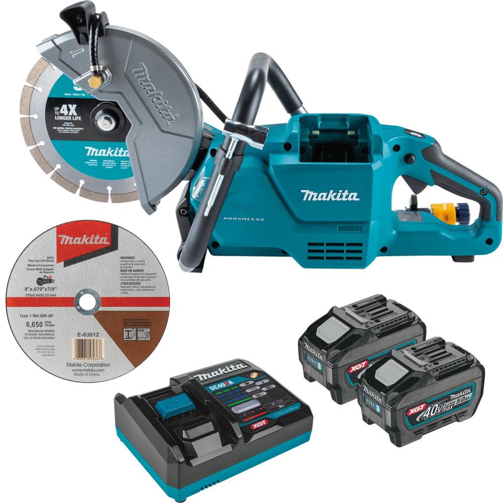 View Makita 40V max XGT Brushless Cordless 9 Inch Power Cutter 5 Ah Kit, with AFT, Electric Brake