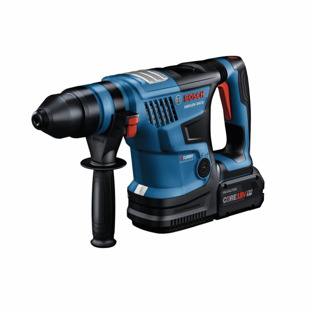 Bosch PROFACTOR 18V 1 1/4 in Rotary Hammer SDS Plus Bulldog with 2 CORE18V 8Ah PROFACTOR Batteries Factory Reconditioned -  GBH18V-34CQB24-RT