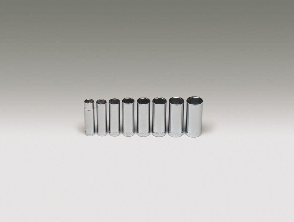 

Wright Tool 1/2 In. Dr. 8 pc. 6 Pt. Deep Socket Set 1/2 In. to 15/16 In.