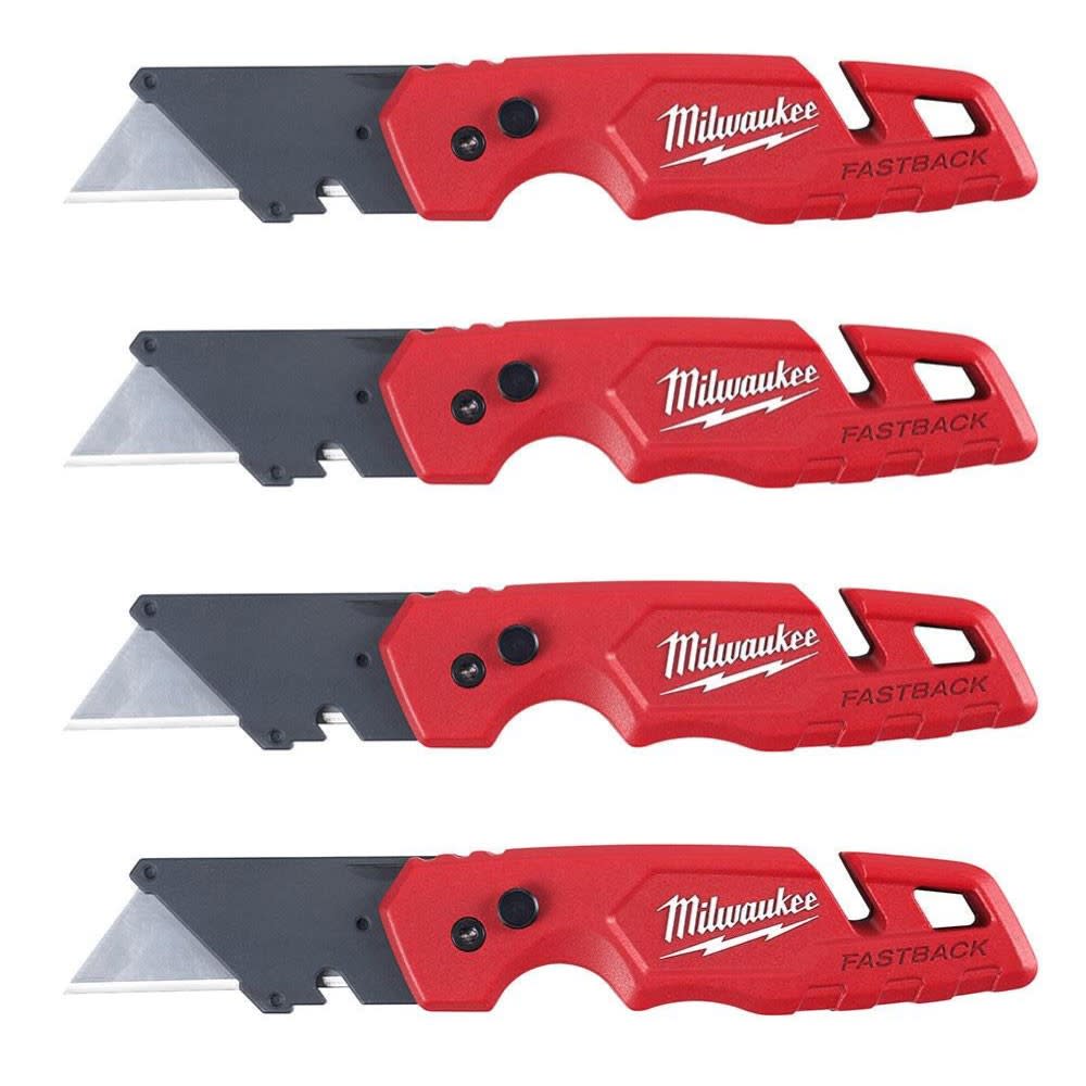 

Milwaukee 4pk FASTBACK Folding Utility Knife with Blade Storage