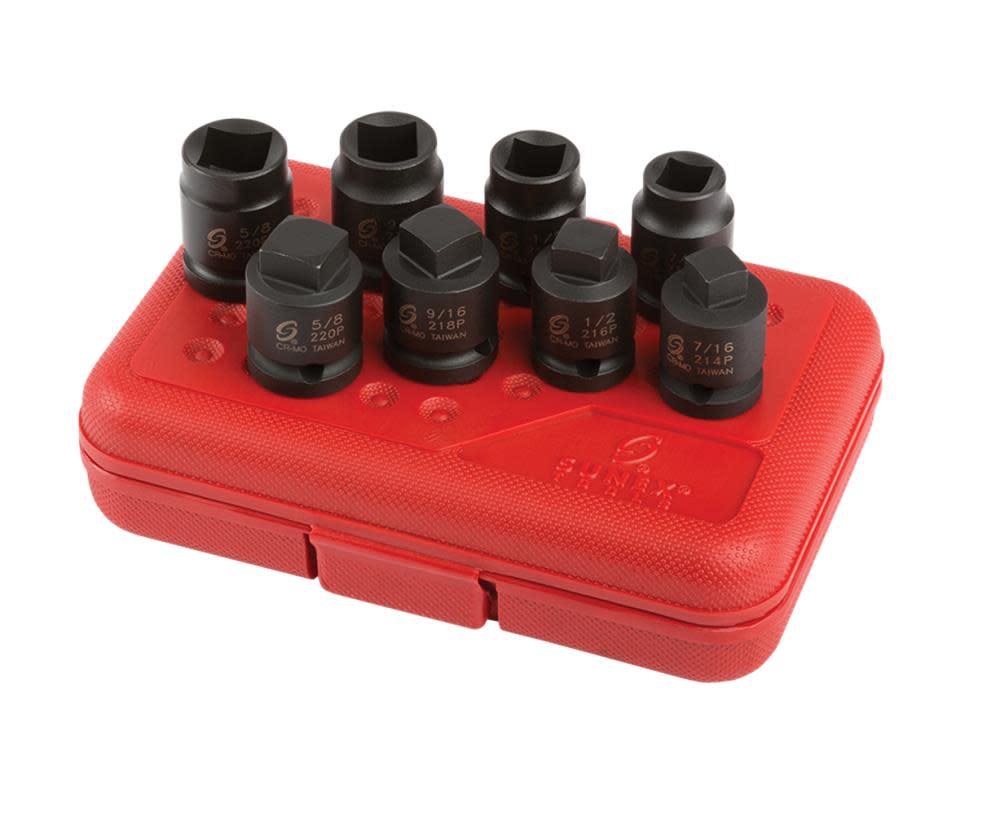 

Sunex 8 pc. 1/2 In. Dr Pipe Plug Socket Set