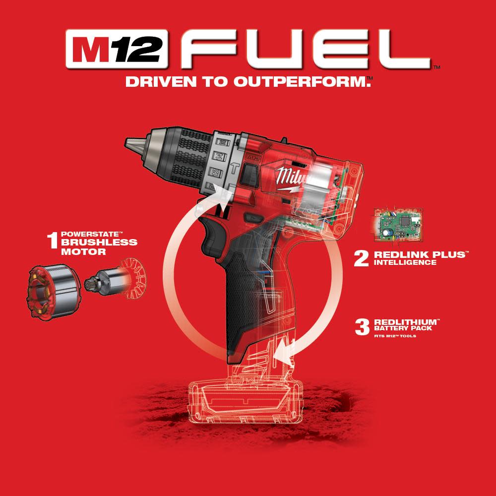 Milwaukee M12 2504-20 1/2” 12V Cordless Hammer Drill for sale online 