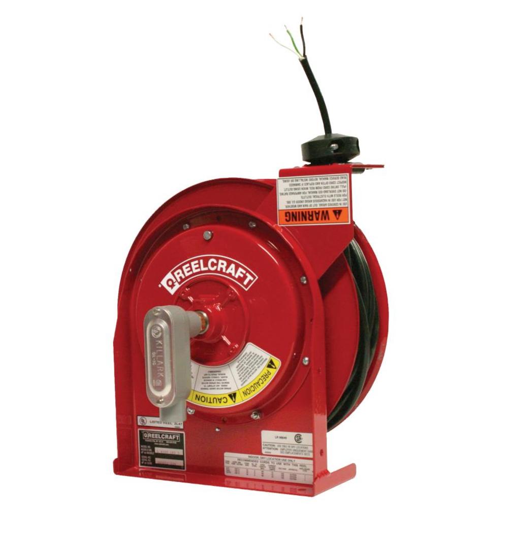 

Reelcraft 45 Ft. Flying Lead Spring Retractable Power Cord Reel Steel