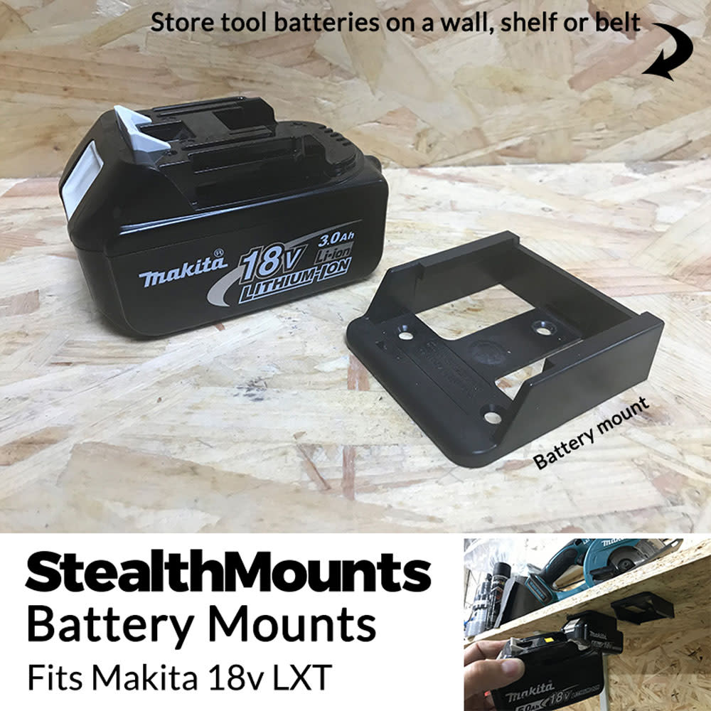 Stealthmounts Battery Mount Makita LXT 18V Black 6pk BM MK18 6 Acme Tools
