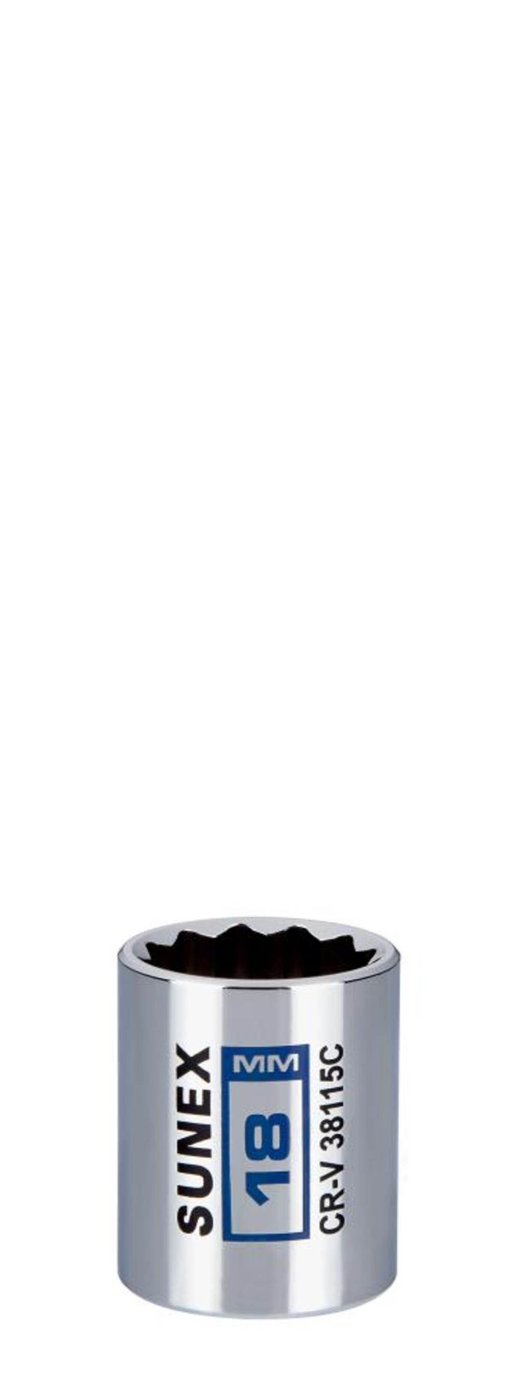 

Sunex 18 mm 3/8 In. Drive Chrome Socket 12 Pt