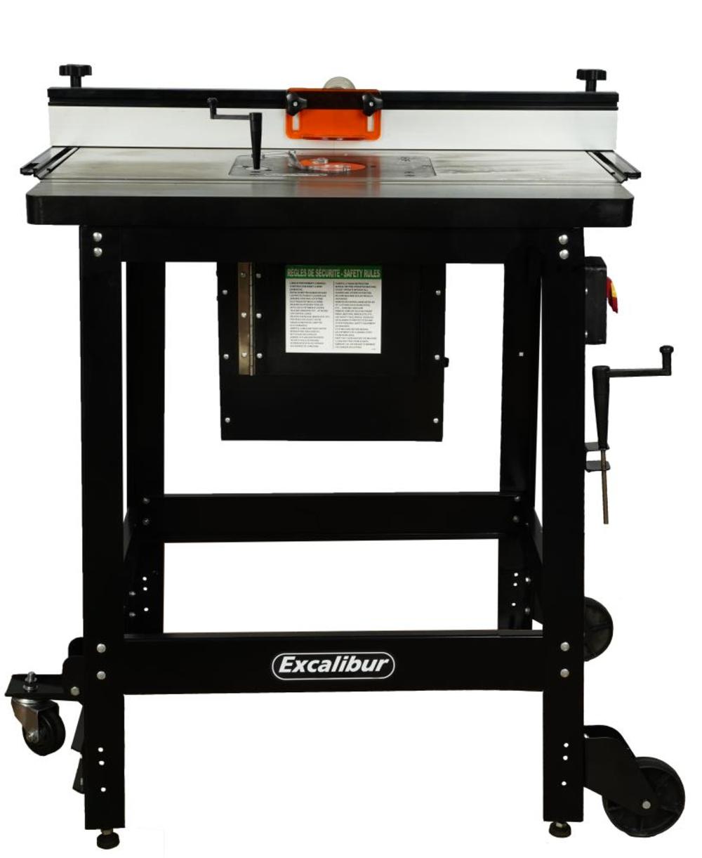 

General International 32" x 24" Excalibur Deluxe Router Table Kit with Dust Collection Box & Steel Floor Stand