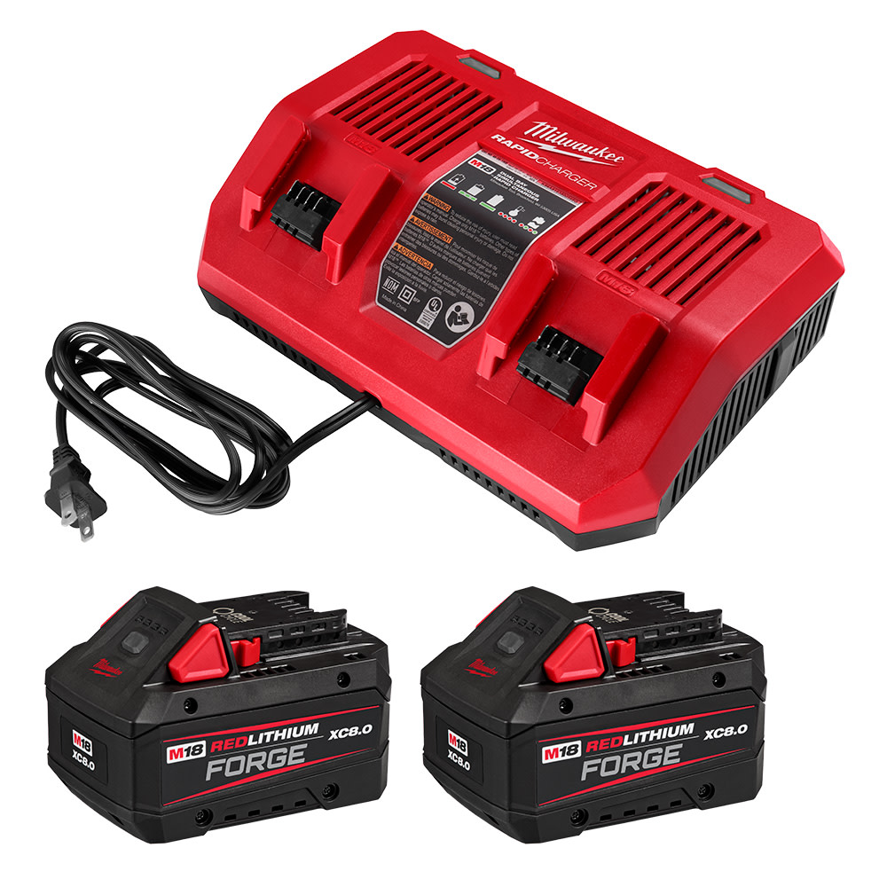 Milwaukee M18 REDLITHIUM FORGE XC8.0 Dual Battery Starter Bundle 48 59 1888 Acme Tools