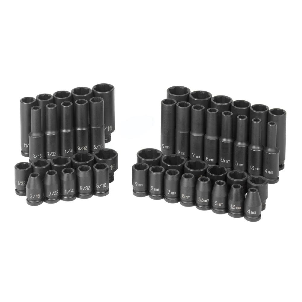 Grey Pneumatic 1/4in Drive Standard and Deep Length Surface Drive