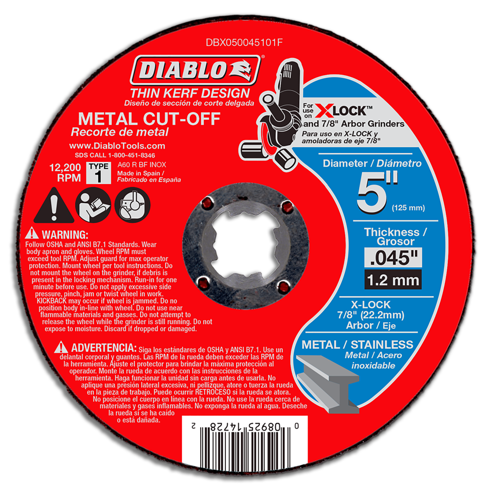 

Diablo Tools 5" Thin Kerf Metal Cut-Off Disc for X-Lock and All Grinders