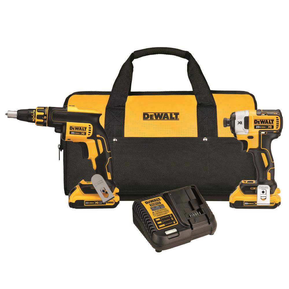

DEWALT 20 V MAX* XR Drywall Screwgun & Impact Driver Kit (2.0Ah)
