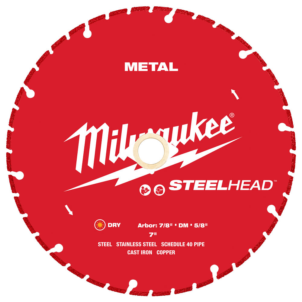 Milwaukee STEELHEAD 7 Inch Segmented Rim Diamond Cut-Off Blade for Metal