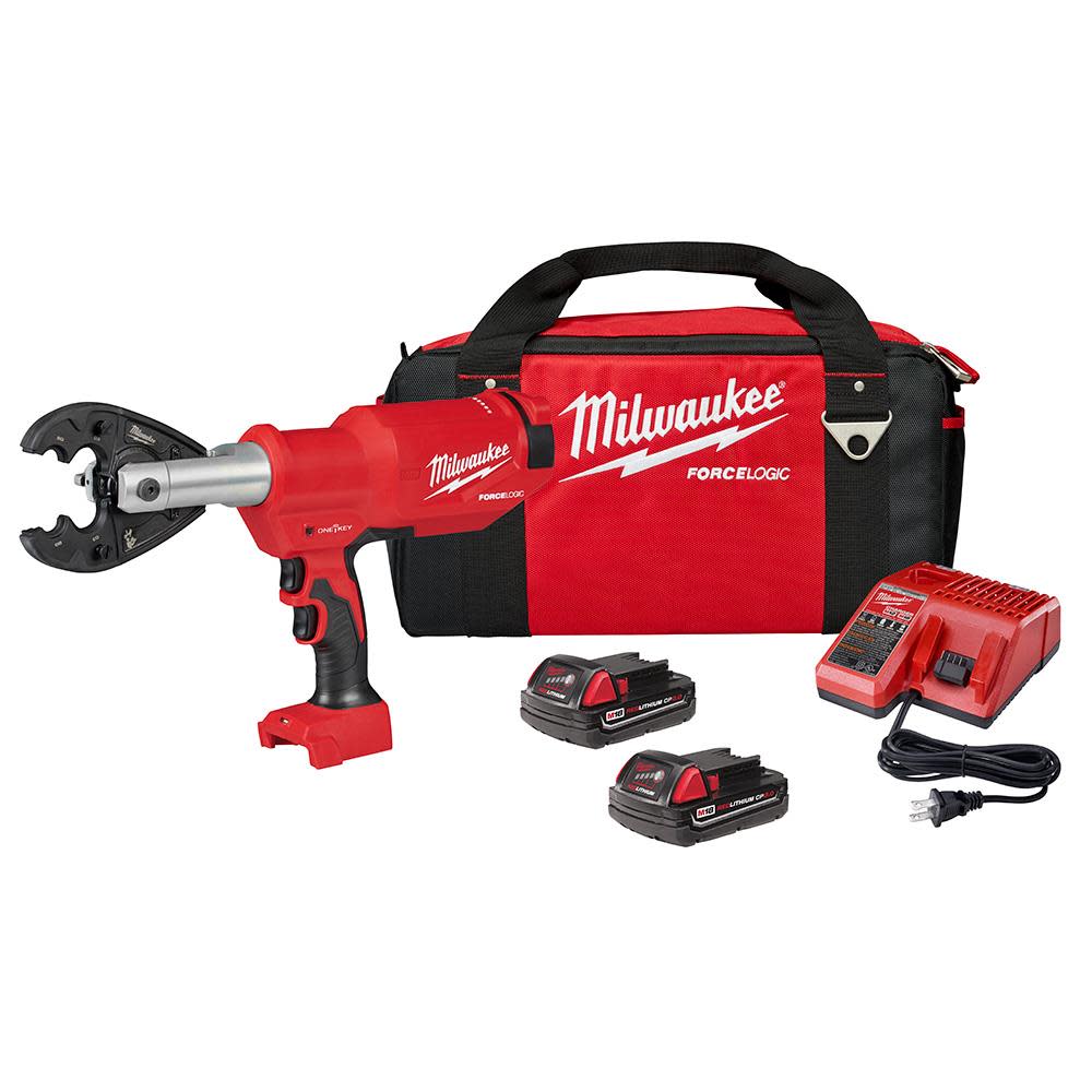

Milwaukee M18 FORCE LOGIC 6T Pistol Utility Crimper with BG-D3 Jaw