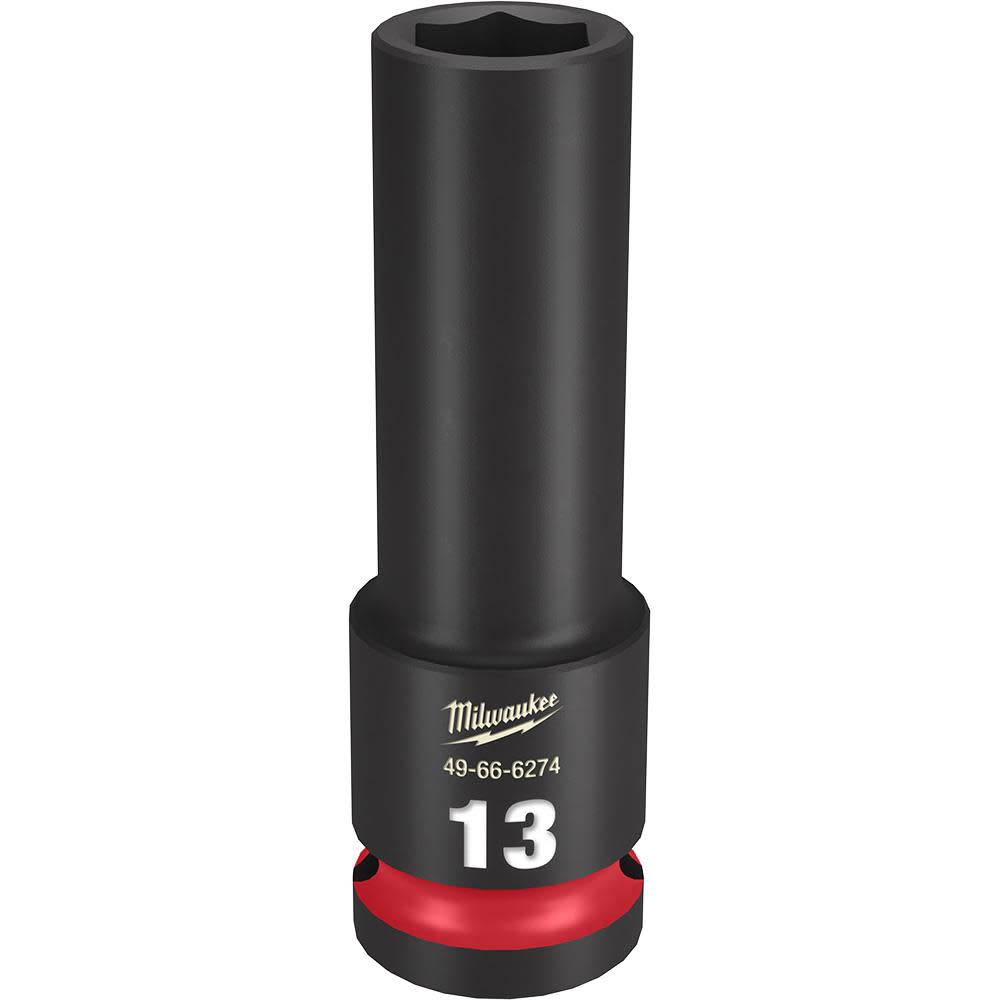 

Milwaukee SHOCKWAVE Impact Duty Socket 1/2" Drive 13MM Deep 6 Point