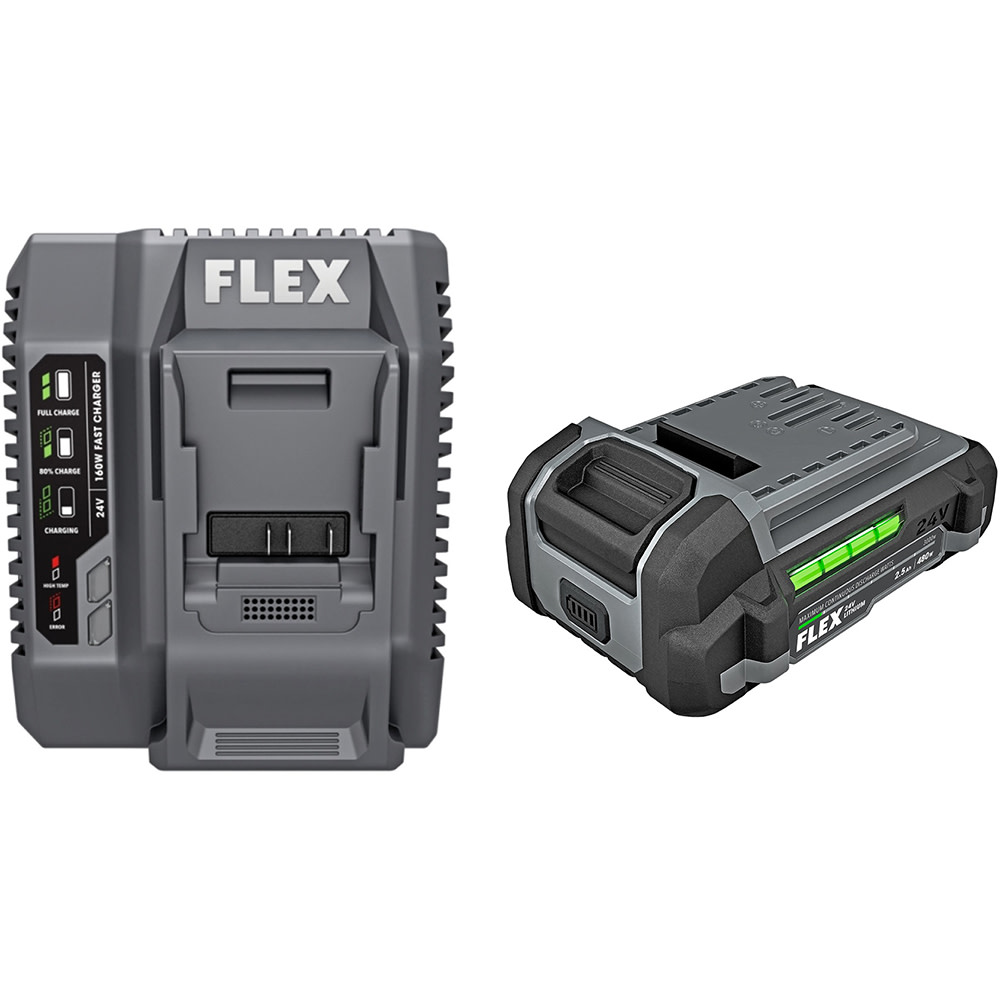 FLEX FX0451-Z Schnellladegerät 24 V, 1120 W, 4 Anschlüsse - Lädt Bis Zu 4 Akkus Gleichzeitig In 30 Min