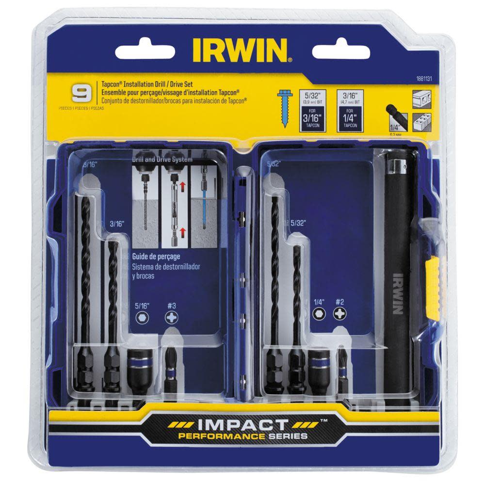 

Irwin 9 Pc. Impact Tapcon Installation Drill/Drive Sets