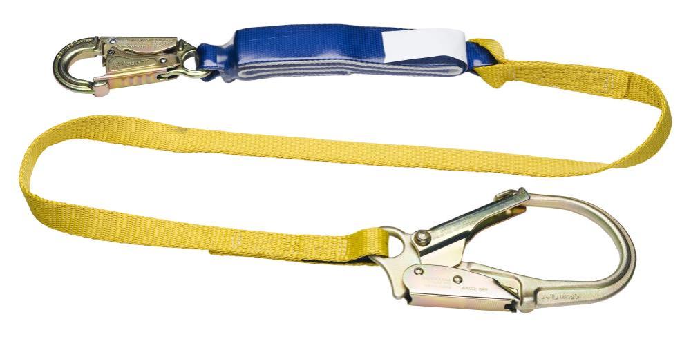 Werner 6ft DeCoil Single Leg Lanyard (DCELL Shock Pack 1in Web Snap Hook Rebar Hook)
