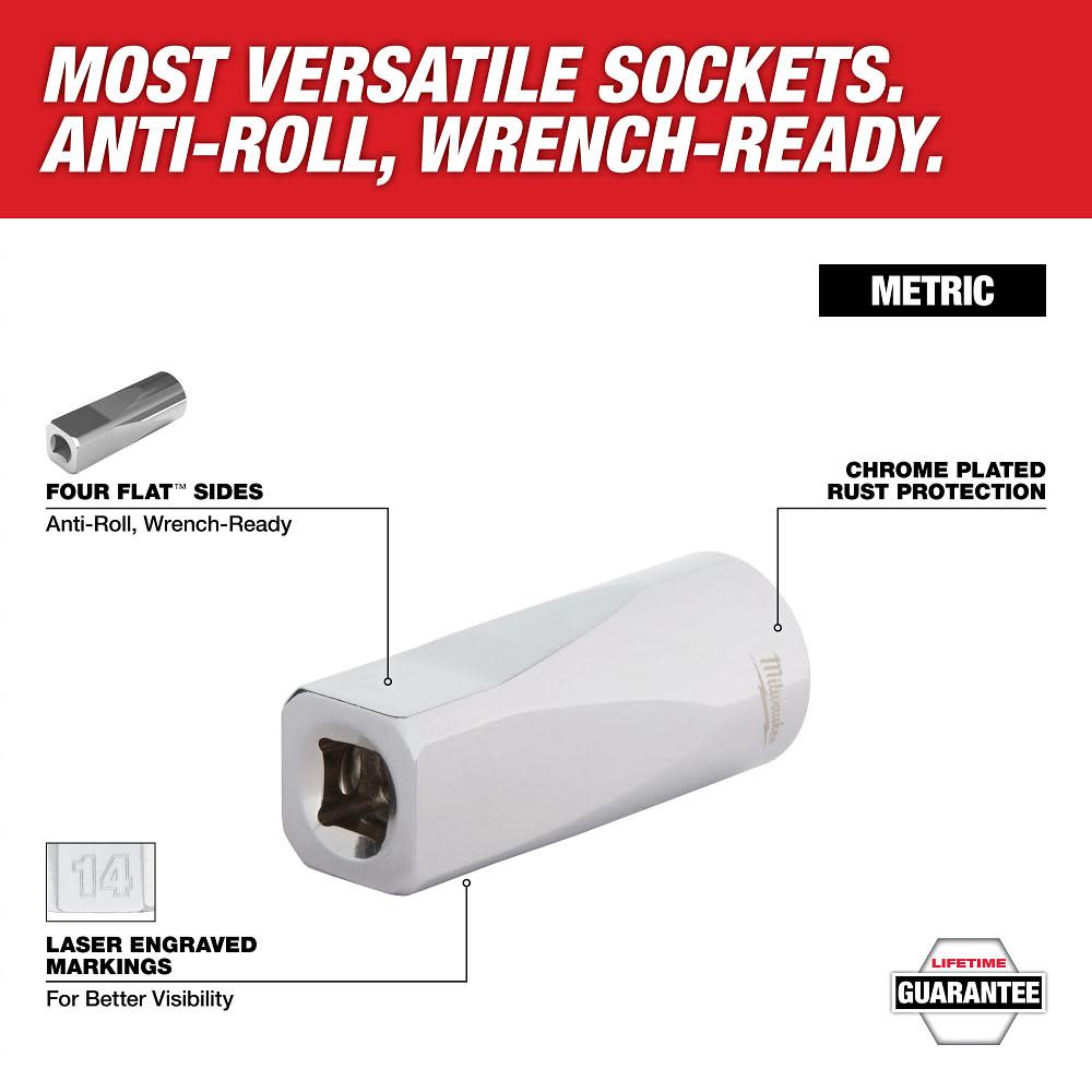 Milwaukee 1/2 in. Drive 3/4 in. SAE 6-Point Socket with FOUR