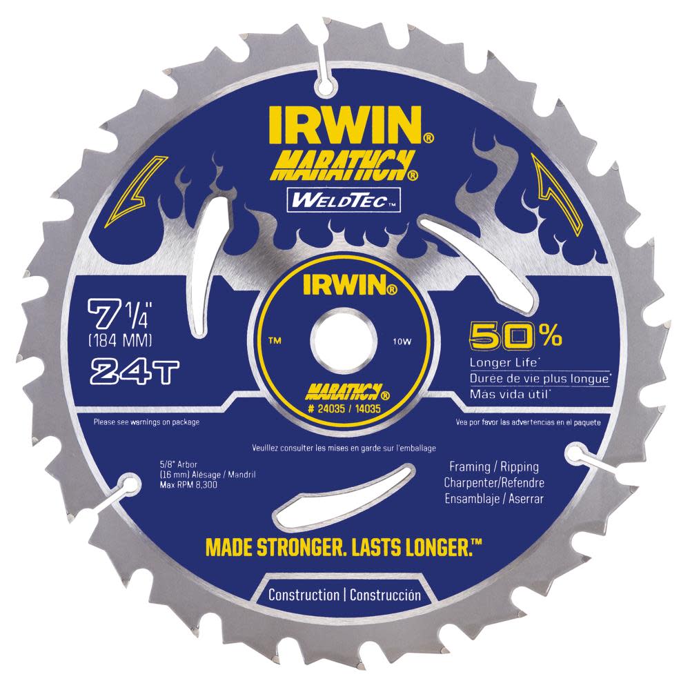 

Irwin Weldtec 7-1/4 In. 24T Saw Blade