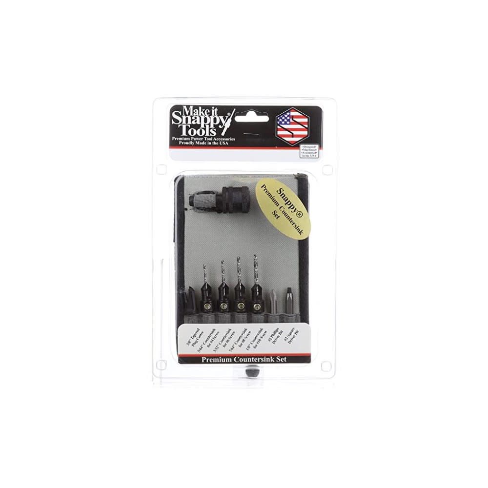 Snappy Countersink Drill Bit Set & Quick Change Chuck & Plug Cutter MADE IN USA 