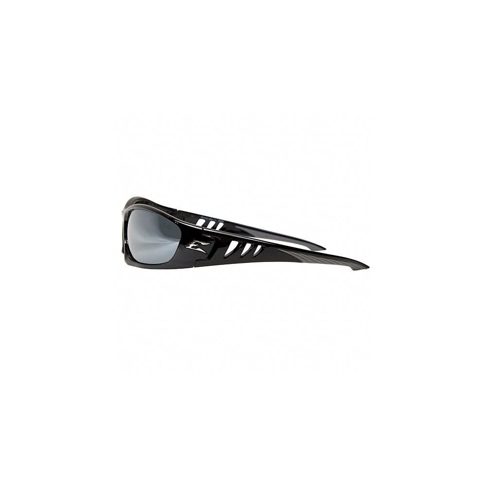 Black Frame Edge Baretti Safety Glasses with Silver Mirror Lens 