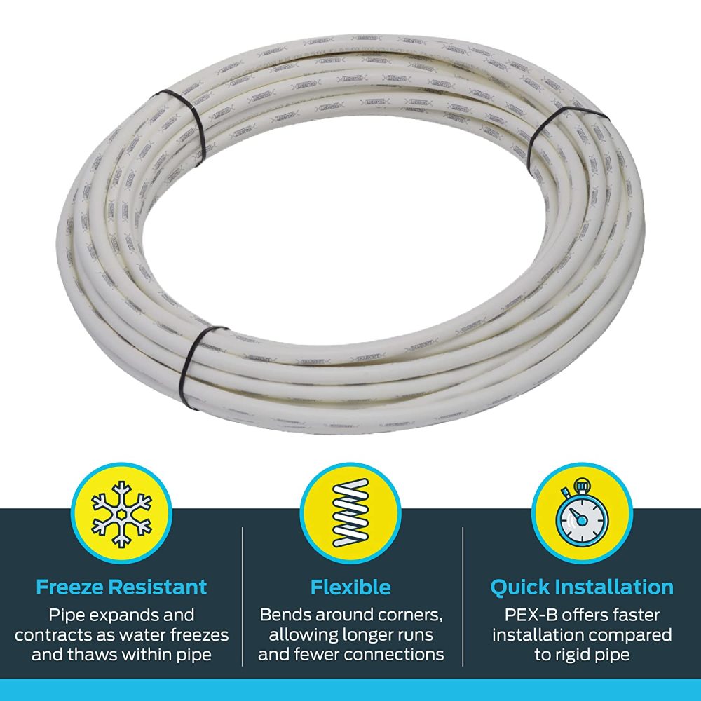 White PEX Pipe Type B Coil U860W100-1 Each SharkBite 1/2 In x 100 Ft 
