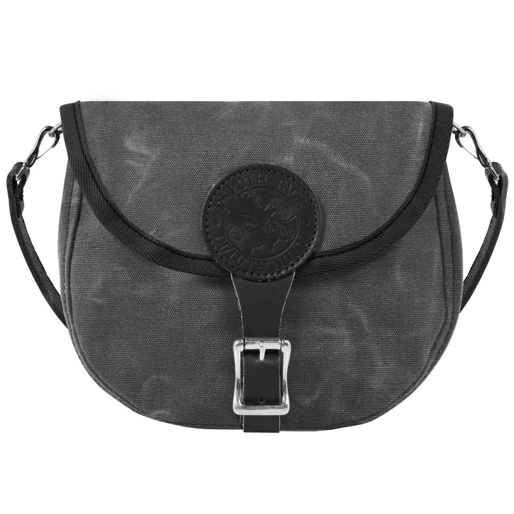 2 Liters Capacity Waxed Grey Small Standard Shell Purse